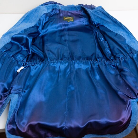 Vintage Danier Blue Suede Hooded Anorak Jacket XS - Picture 13 of 16